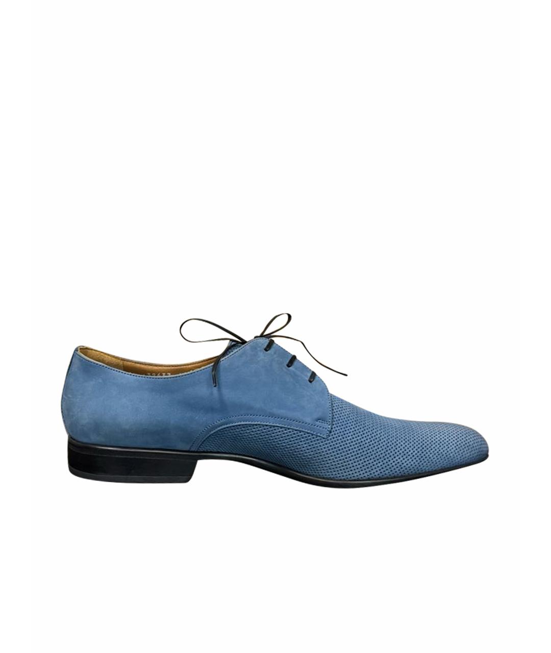 MORESCHI Голубые нубуковые туфли, фото 1