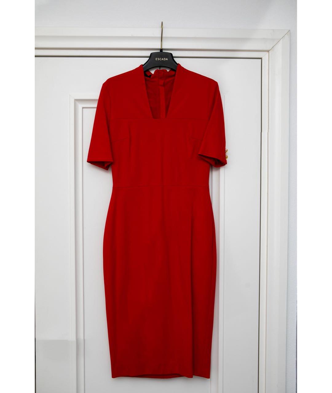 ESCADA Красное вискозное коктейльное платье, фото 9