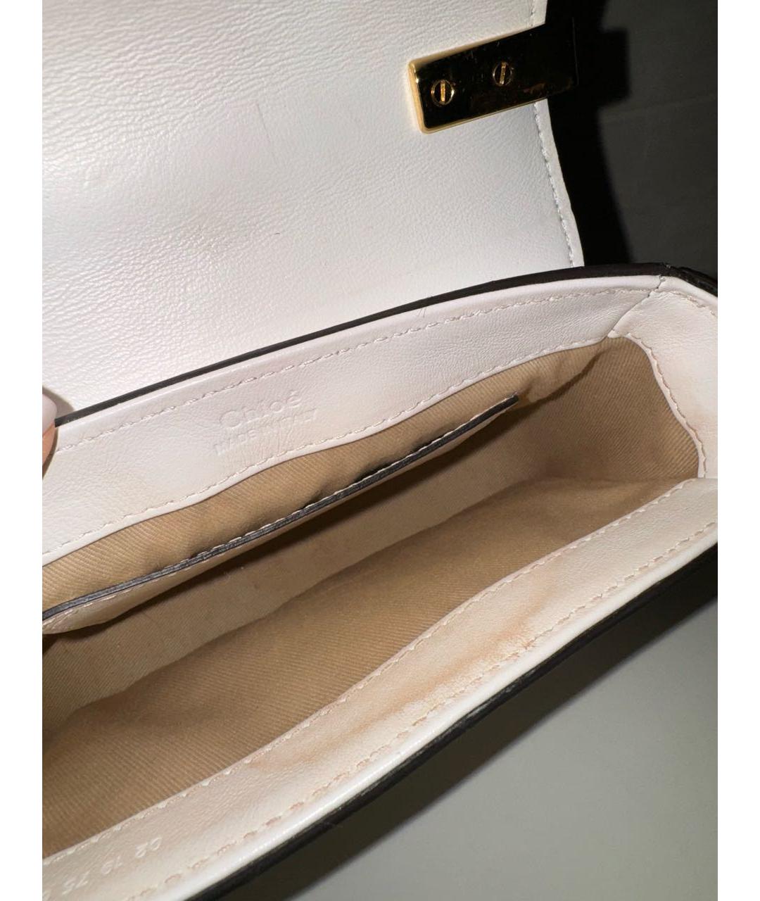 CHLOE Белая кожаная сумка с короткими ручками, фото 4