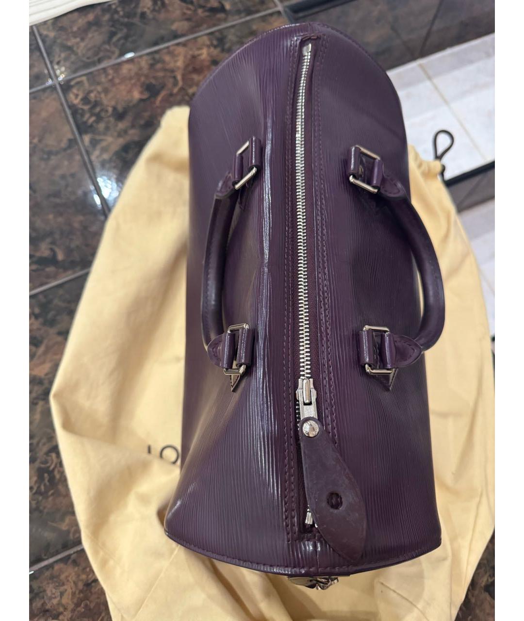 LOUIS VUITTON PRE-OWNED Фиолетовая кожаная сумка с короткими ручками, фото 3