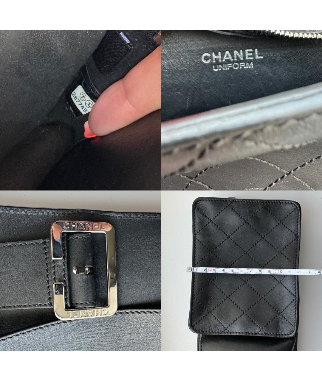 CHANEL PRE-OWNED Черная кожаная поясная сумка, фото 7