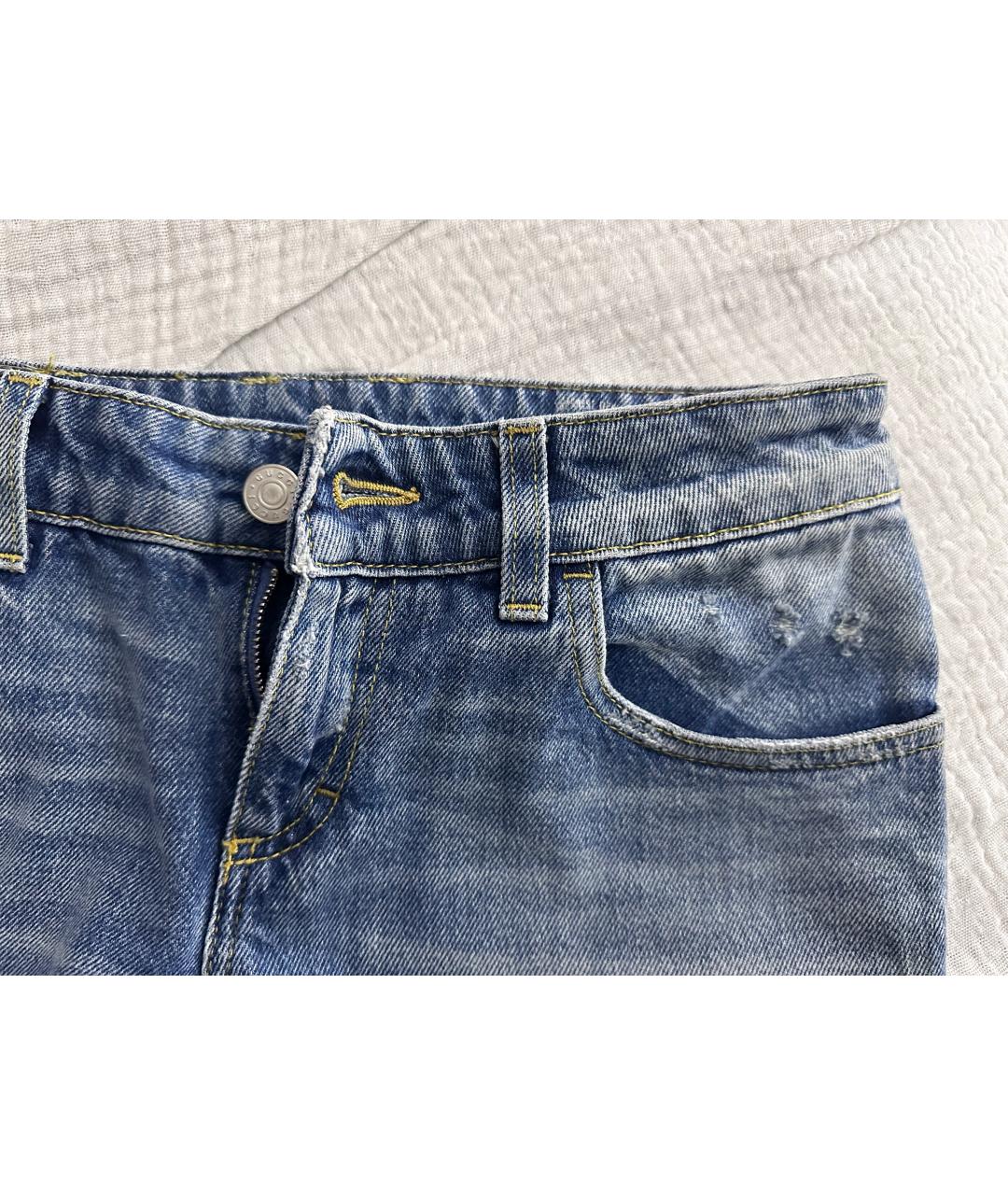 GUCCI Голубые хлопковые джинсы клеш, фото 4