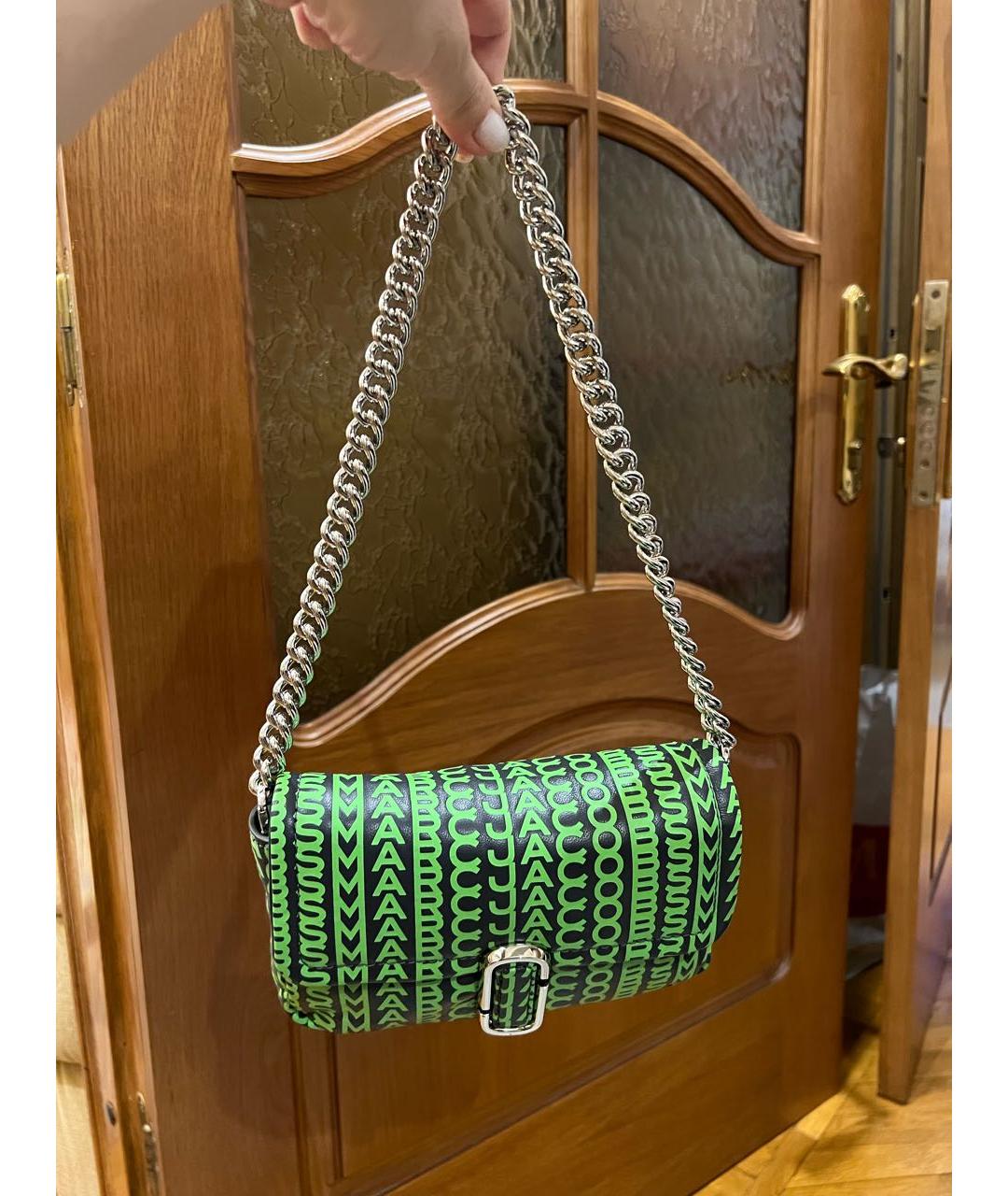 MARC JACOBS Зеленая кожаная сумка с короткими ручками, фото 4