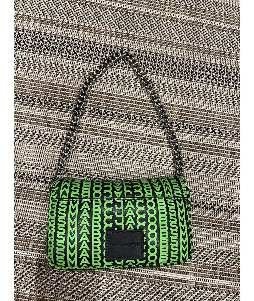 MARC JACOBS Зеленая кожаная сумка с короткими ручками, фото 3