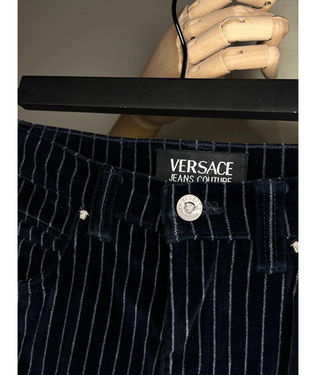 VERSACE Мульти велюровые брюки узкие, фото 2
