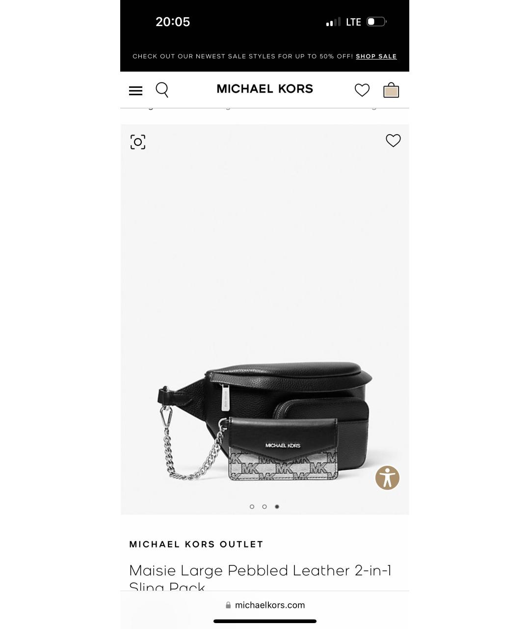 MICHAEL KORS Черная кожаная поясная сумка, фото 2