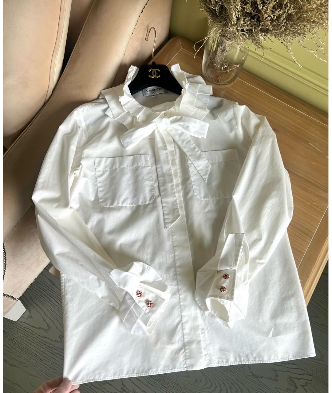 CHANEL PRE-OWNED Белая хлопковая блузы, фото 4