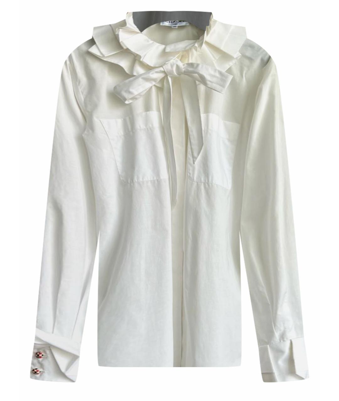 CHANEL PRE-OWNED Белая хлопковая блузы, фото 1
