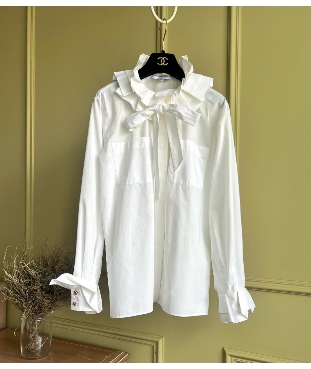 CHANEL PRE-OWNED Белая хлопковая блузы, фото 9