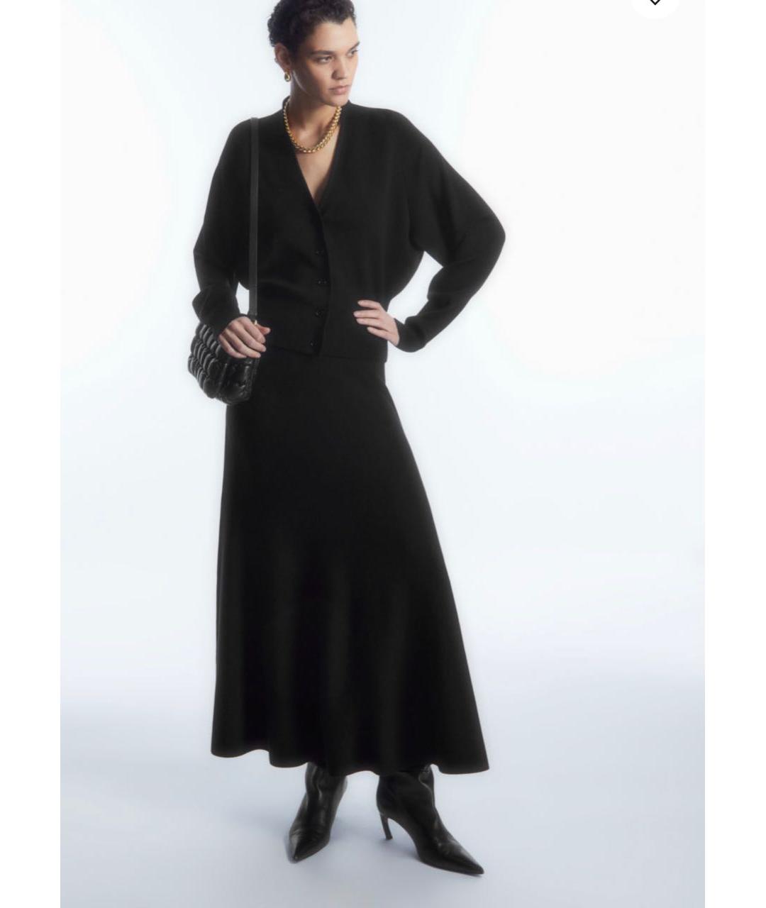 COS Черный вискозный костюм с юбками, фото 3