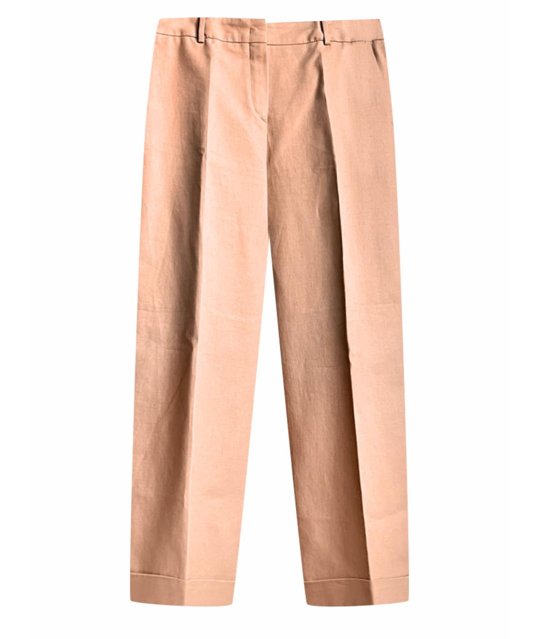 LORO PIANA Бежевые хлопковые брюки широкие, фото 1