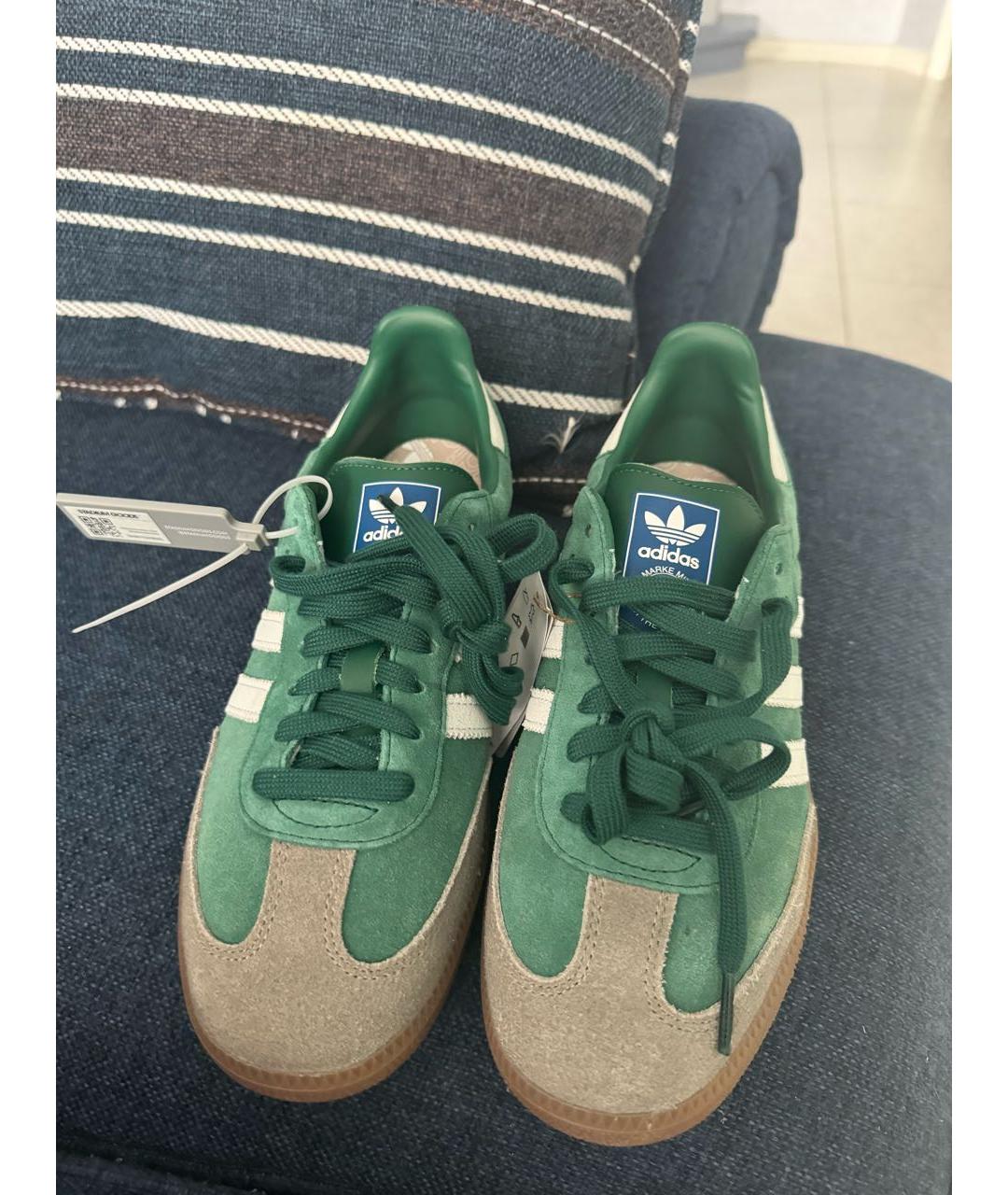 ADIDAS Зеленые замшевые низкие кроссовки / кеды, фото 3