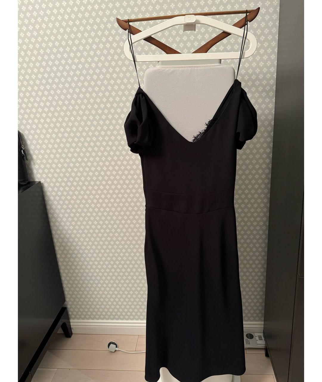 ERMANNO SCERVINO Черное хлопко-эластановое вечернее платье, фото 2
