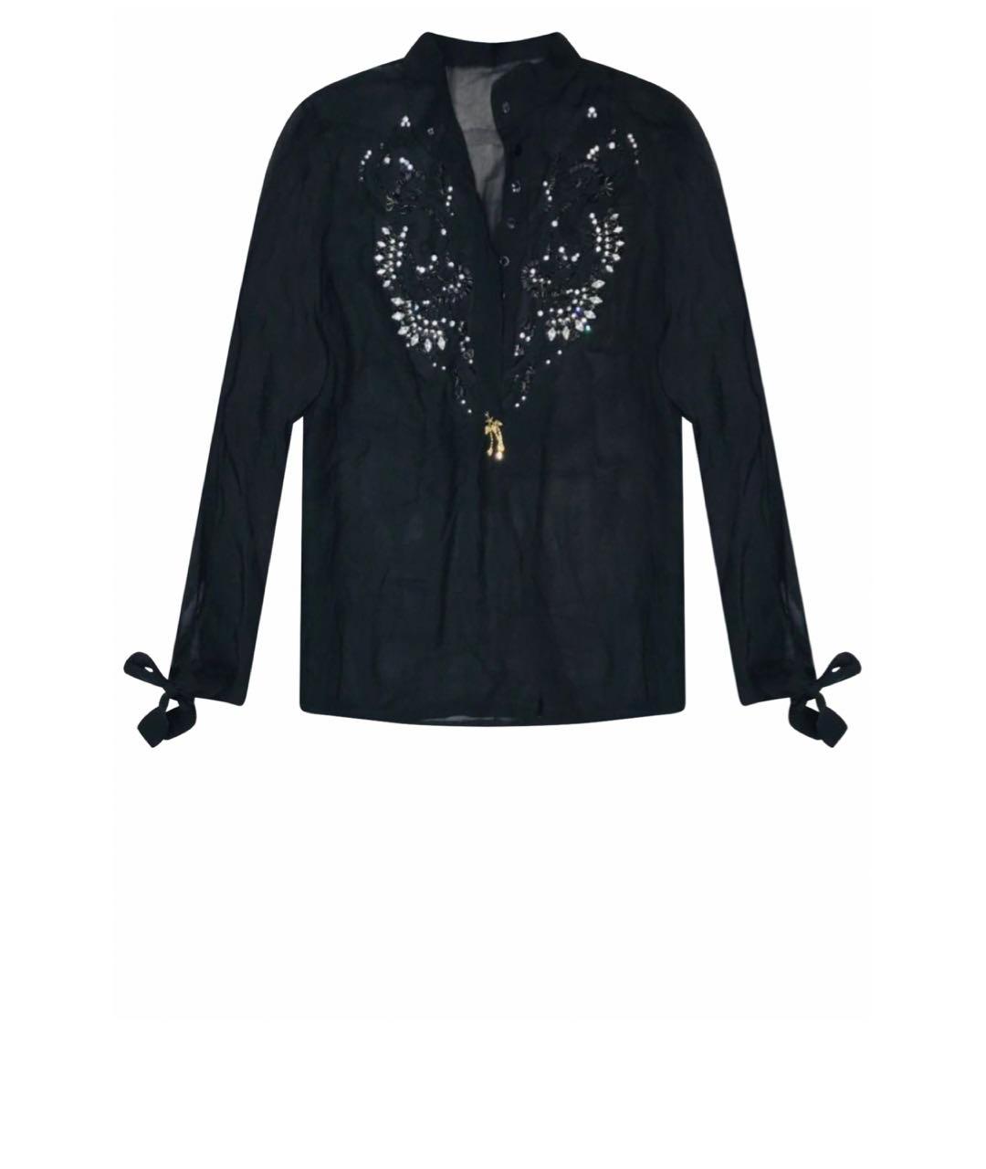 ELISABETTA FRANCHI Черная вискозная блузы, фото 1