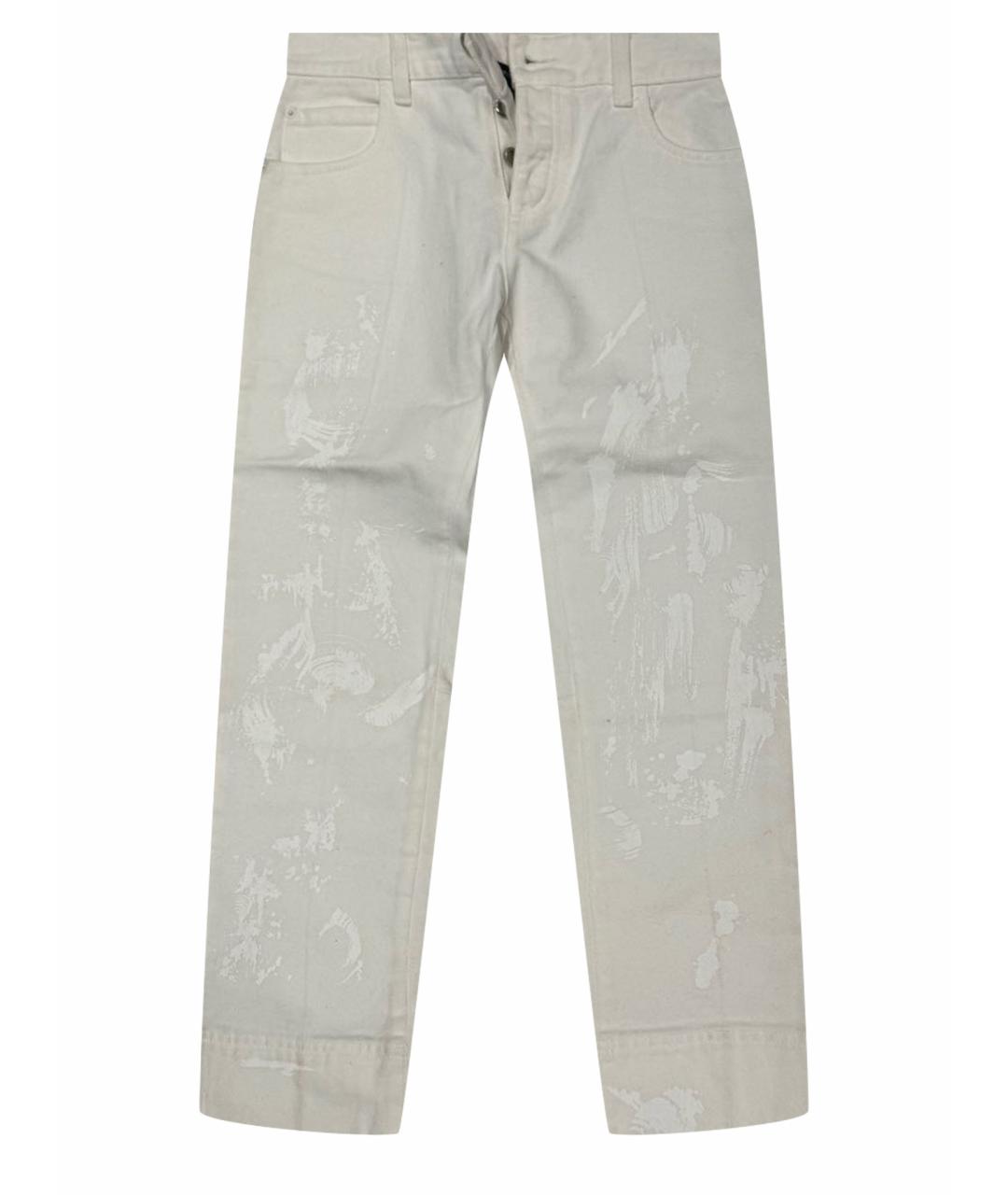 ARMANI JEANS Белые хлопковые прямые джинсы, фото 1