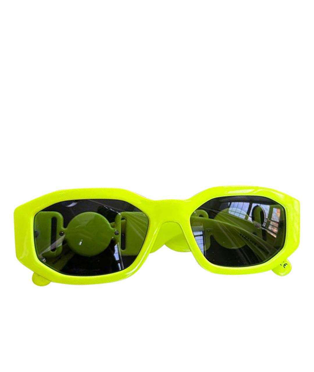 VERSACE Салатовые пластиковые солнцезащитные очки, фото 1