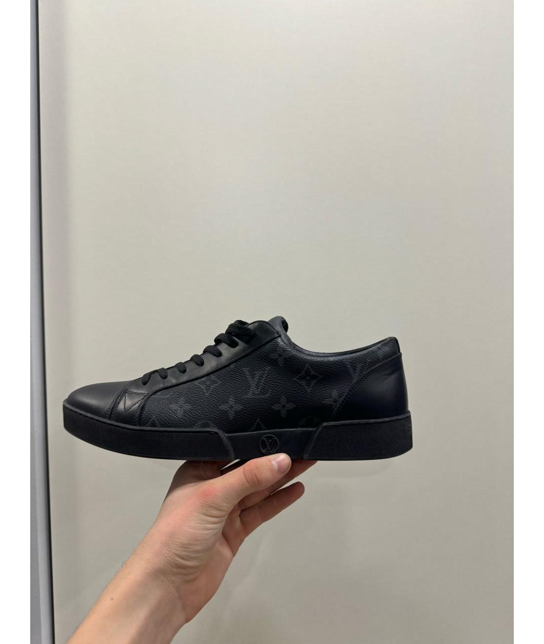 LOUIS VUITTON PRE-OWNED Черные кожаные высокие кроссовки / кеды, фото 5