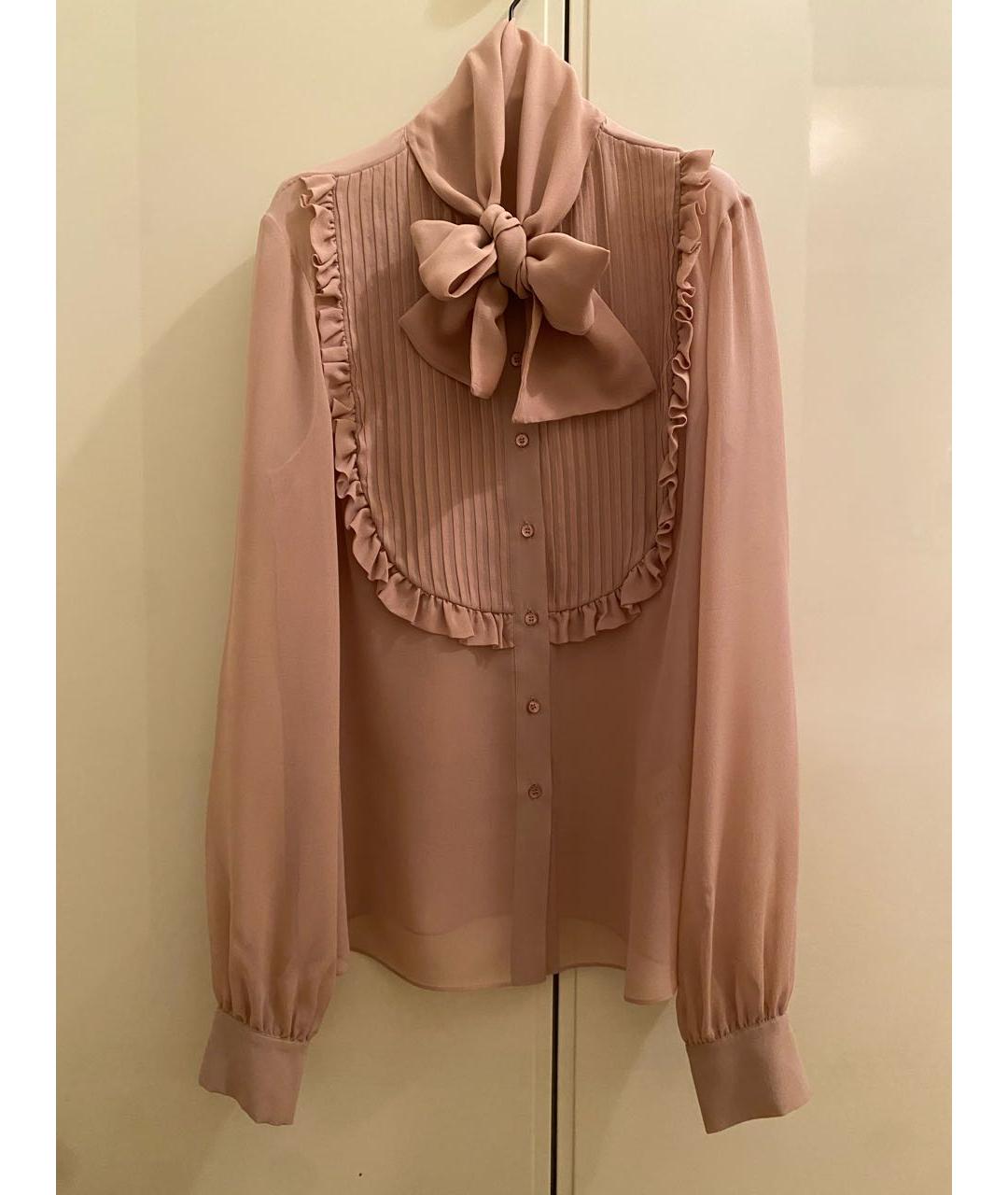 BLUMARINE Розовая шелковая блузы, фото 7