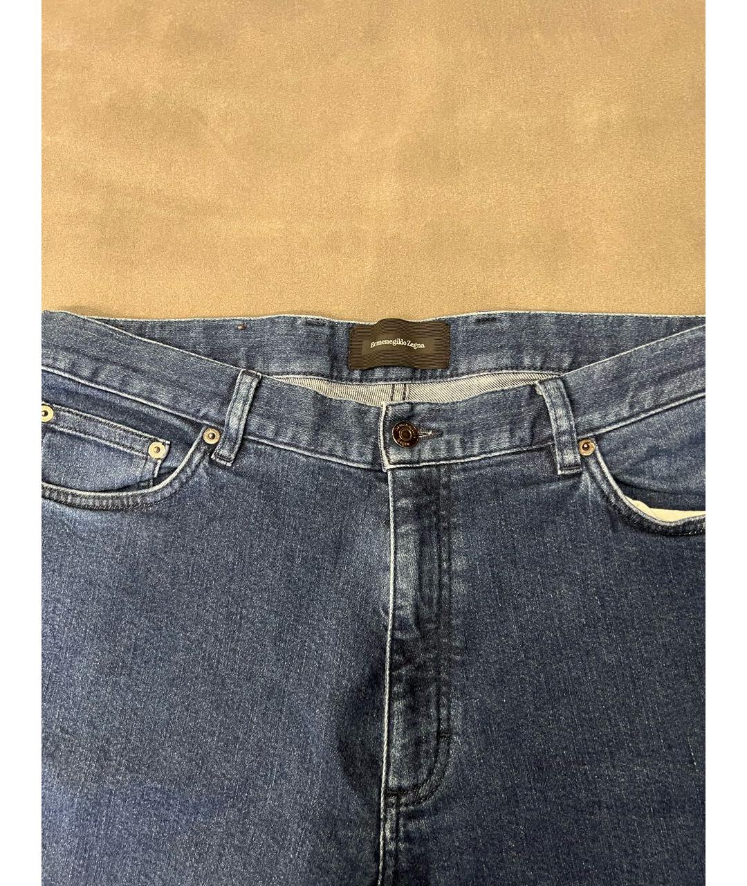ERMENEGILDO ZEGNA Темно-синие прямые джинсы, фото 4