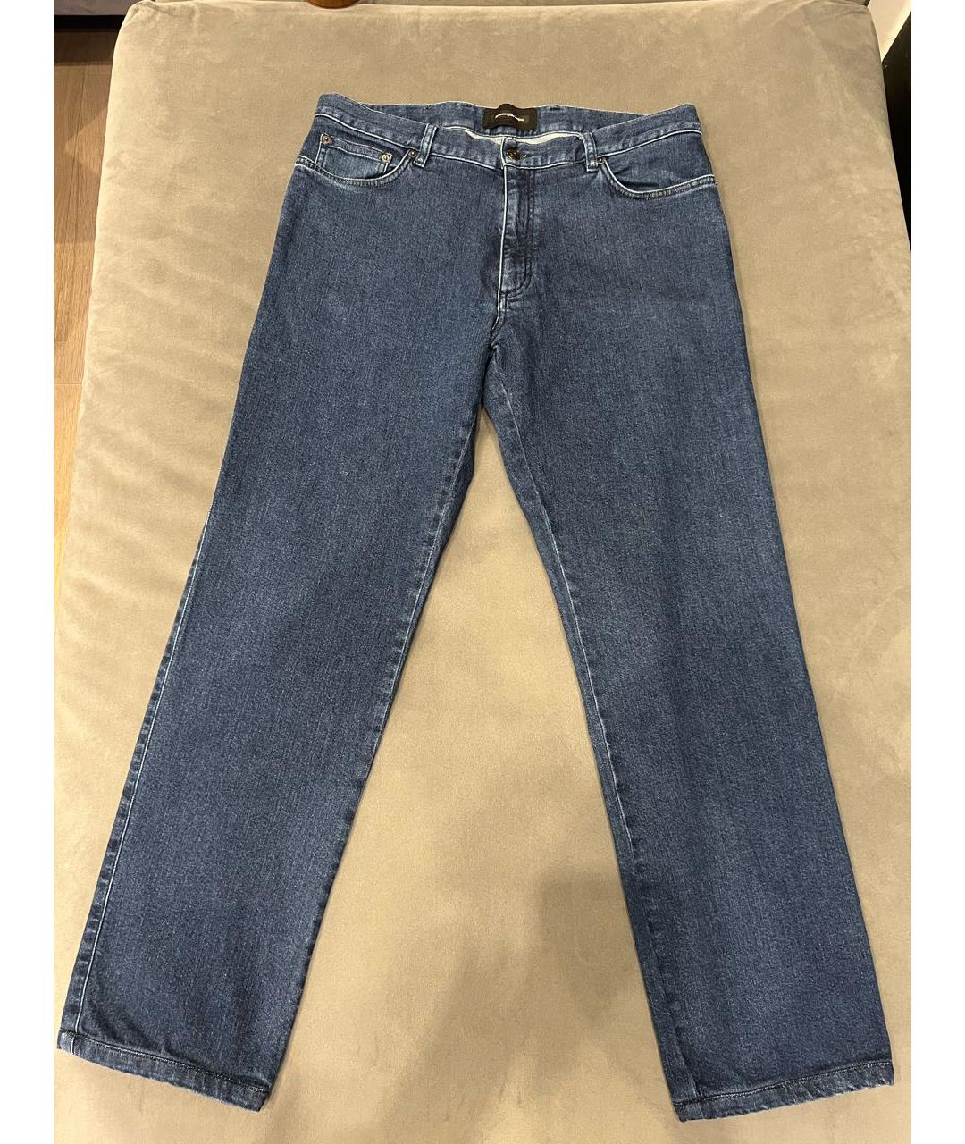 ERMENEGILDO ZEGNA Темно-синие прямые джинсы, фото 6