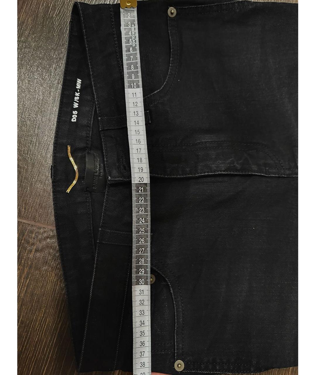 SAINT LAURENT Черные хлопковые джинсы слим, фото 4