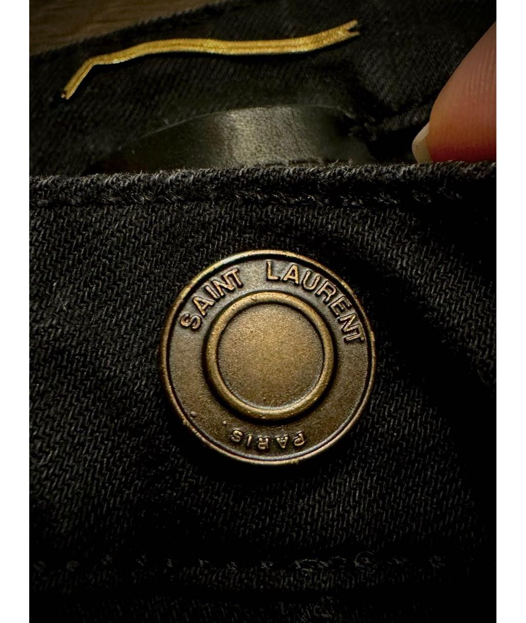 SAINT LAURENT Черные хлопковые джинсы слим, фото 6