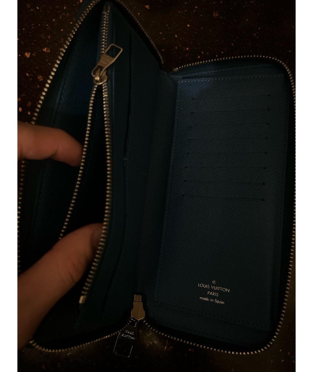 LOUIS VUITTON PRE-OWNED Синий кожаный кошелек, фото 5