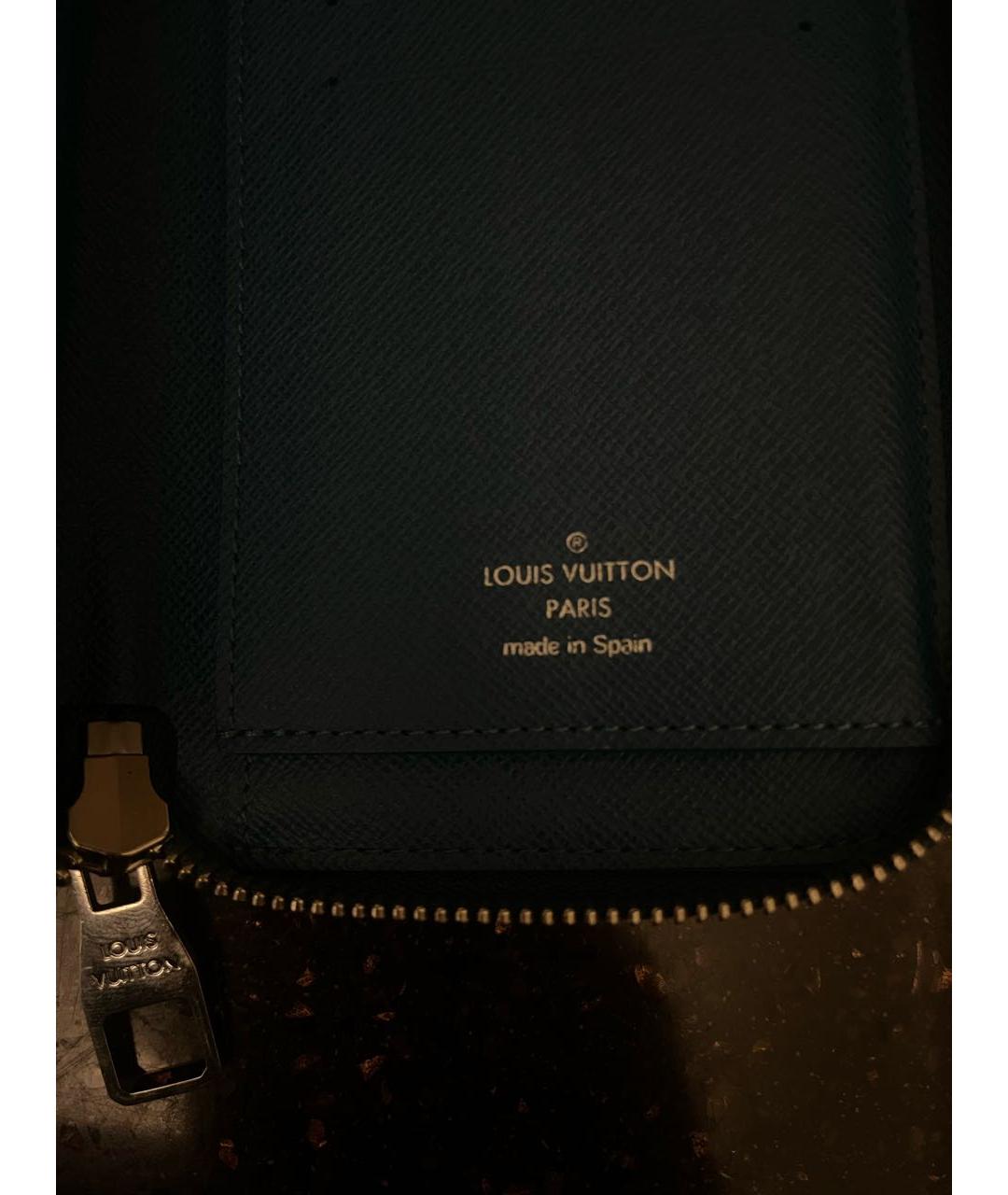 LOUIS VUITTON PRE-OWNED Синий кожаный кошелек, фото 4