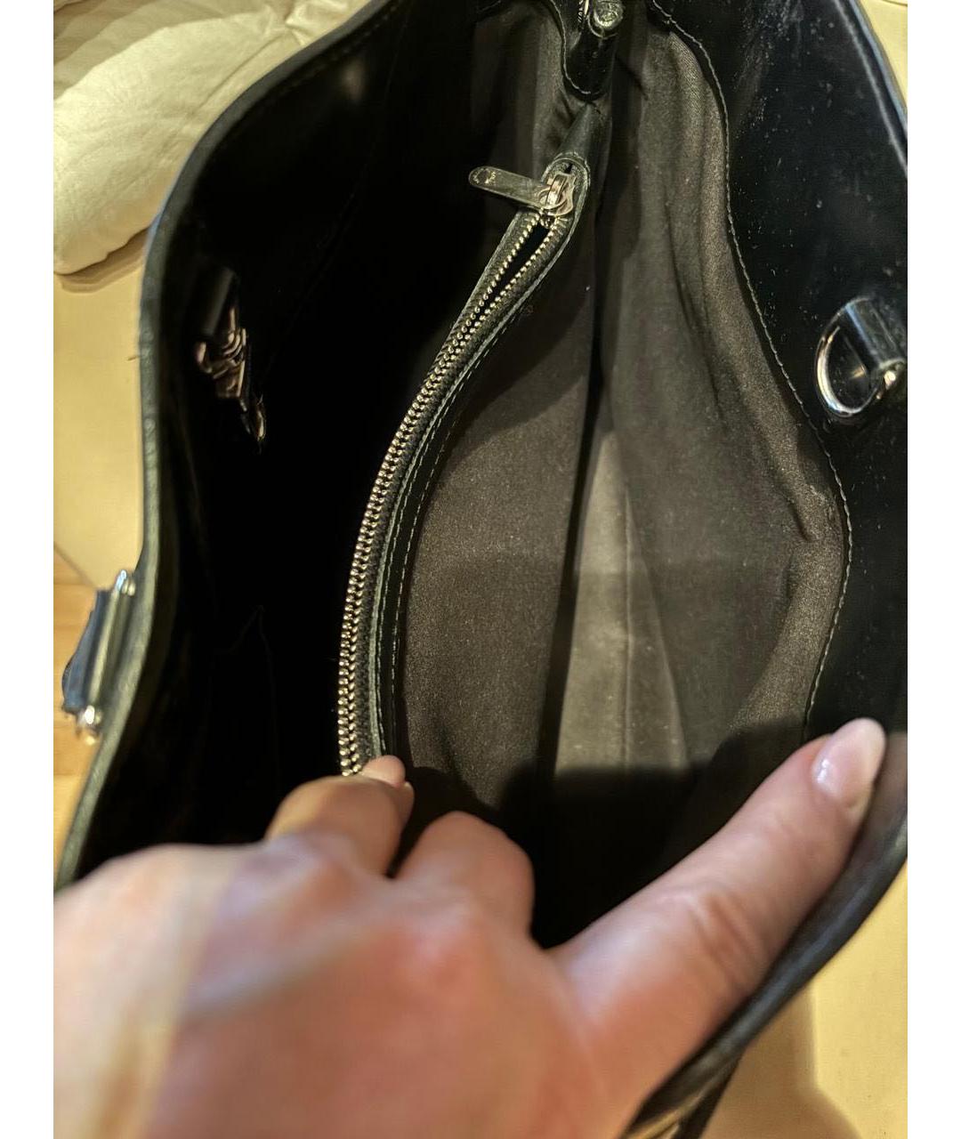 LOUIS VUITTON PRE-OWNED Черная кожаная сумка с короткими ручками, фото 3