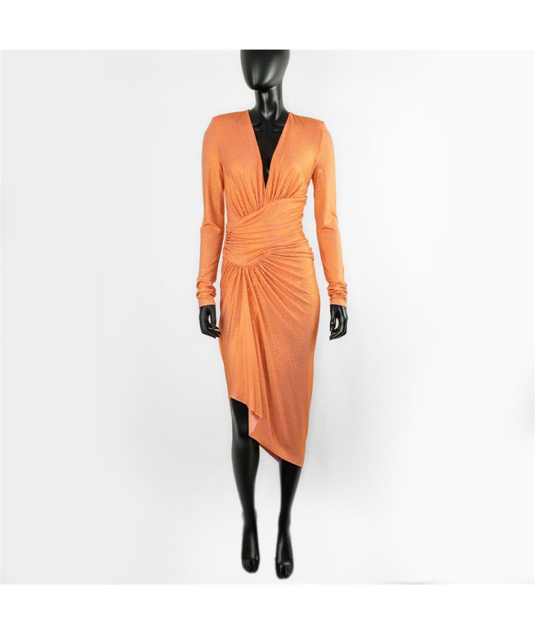 ALEXANDRE VAUTHIER Оранжевое вискозное повседневное платье, фото 4