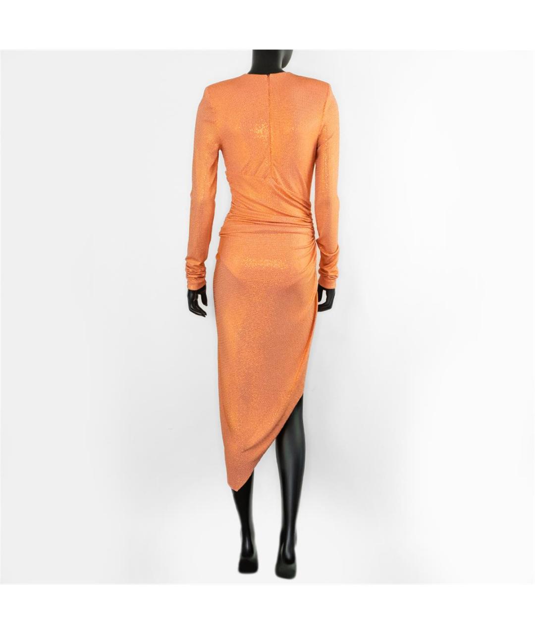 ALEXANDRE VAUTHIER Оранжевое вискозное повседневное платье, фото 3