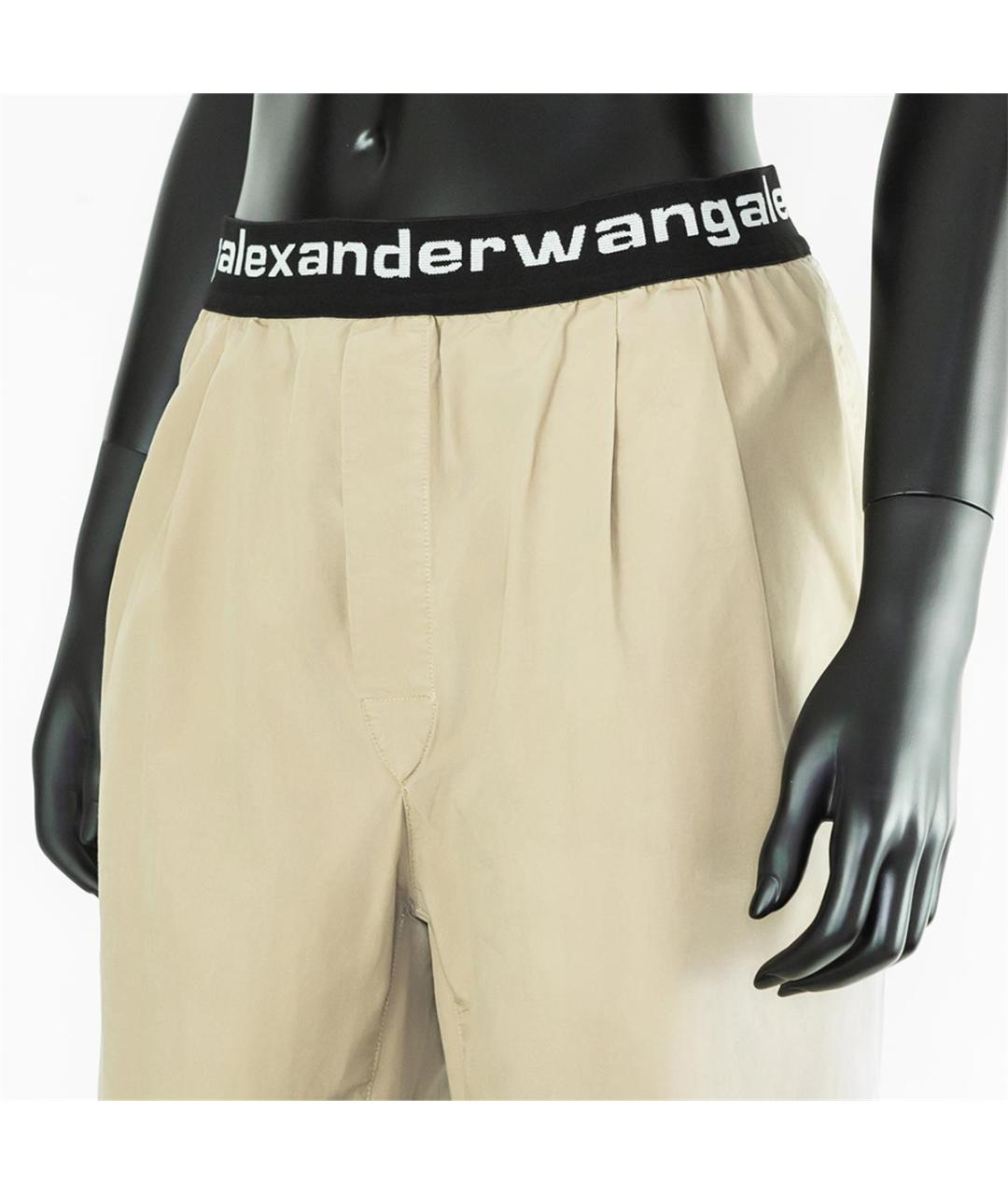 ALEXANDER WANG Бежевые хлопковые прямые брюки, фото 2