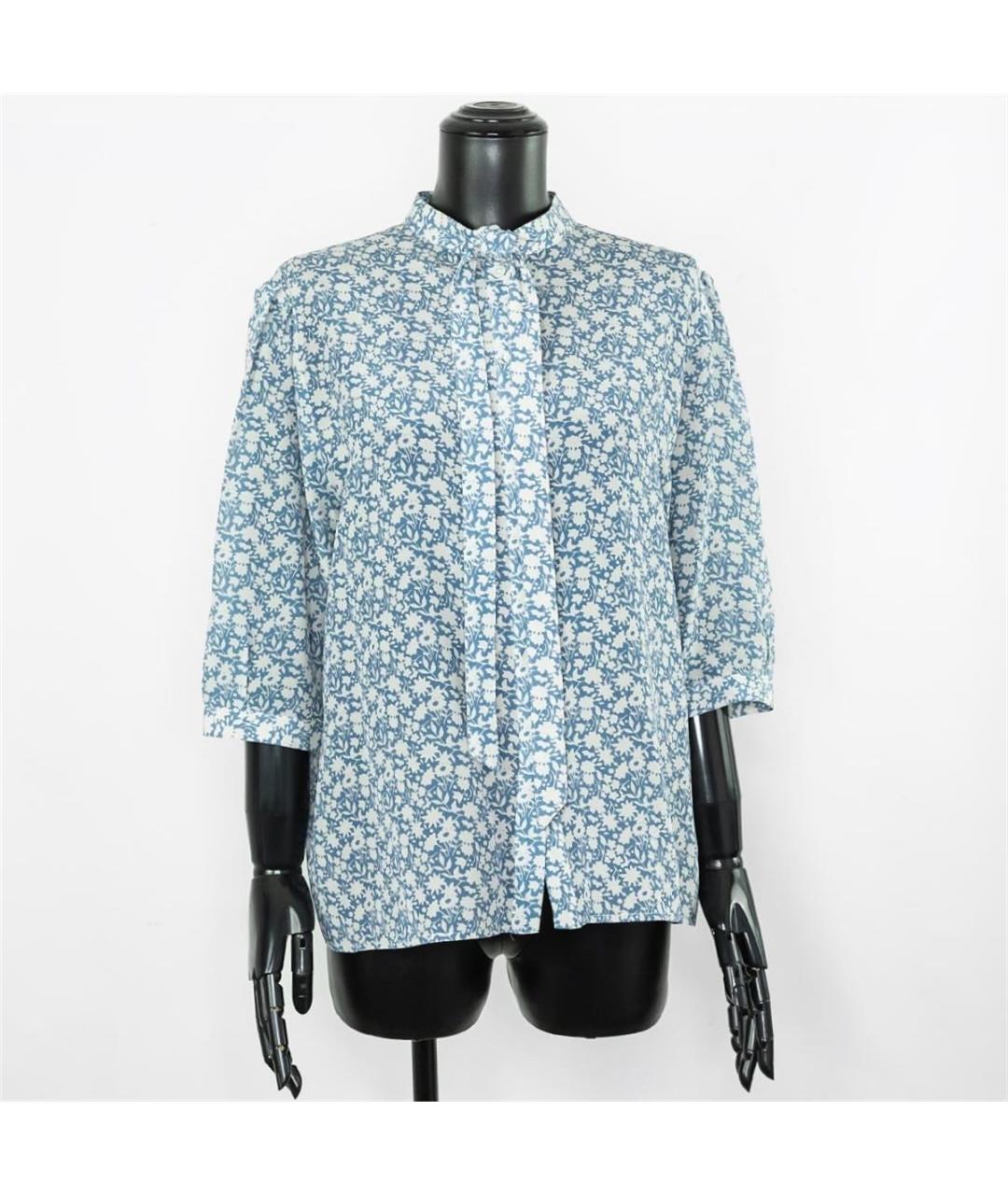 CELINE PRE-OWNED Голубая шелковая блузы, фото 4