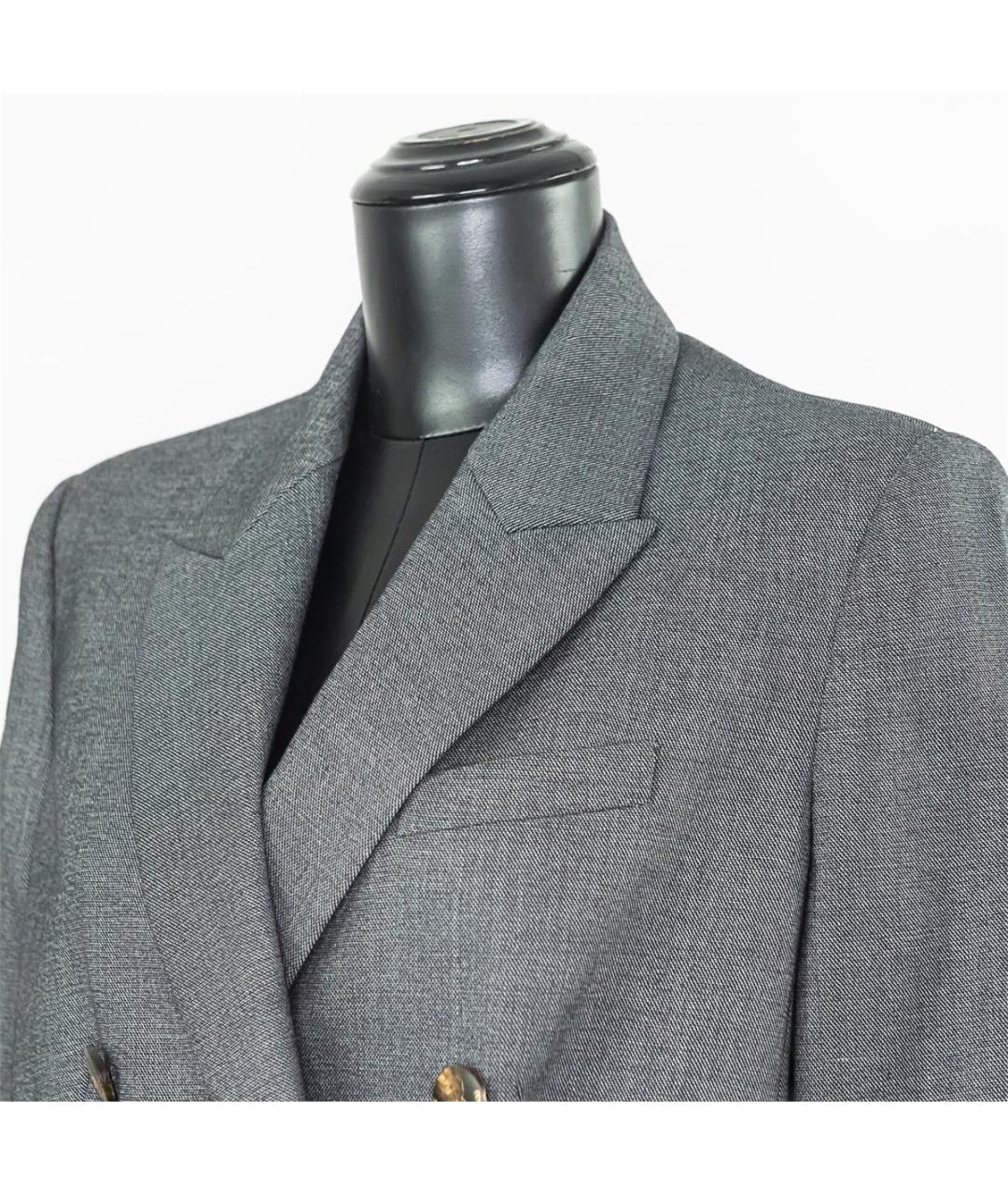 BRUNELLO CUCINELLI Серый шерстяной жакет/пиджак, фото 2