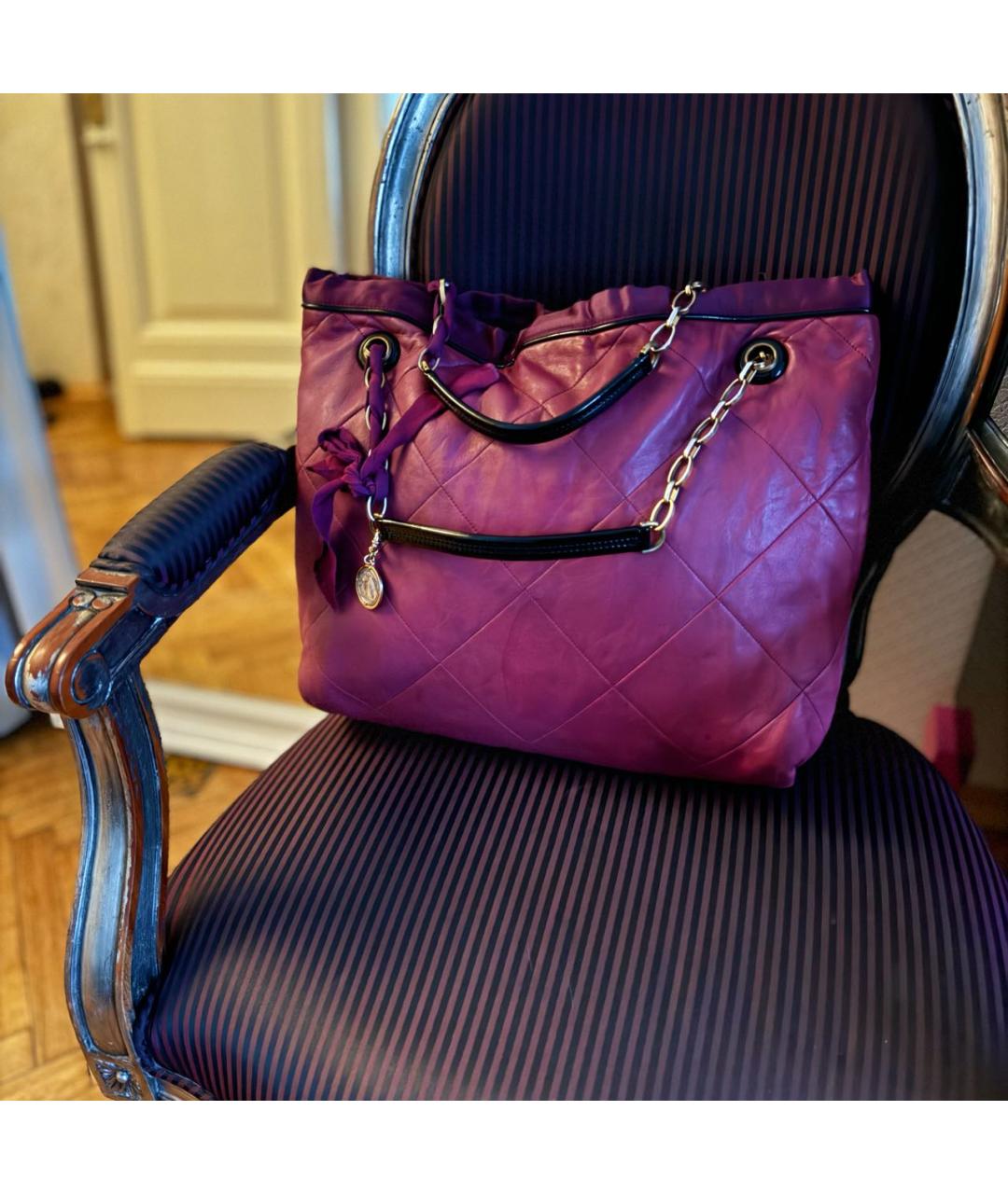 LANVIN Фиолетовая кожаная сумка тоут, фото 2