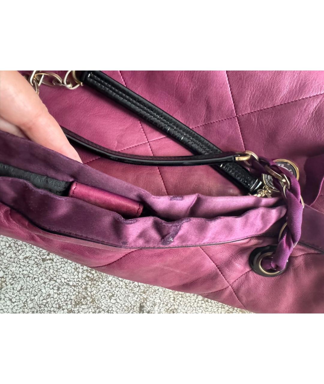 LANVIN Фиолетовая кожаная сумка тоут, фото 6