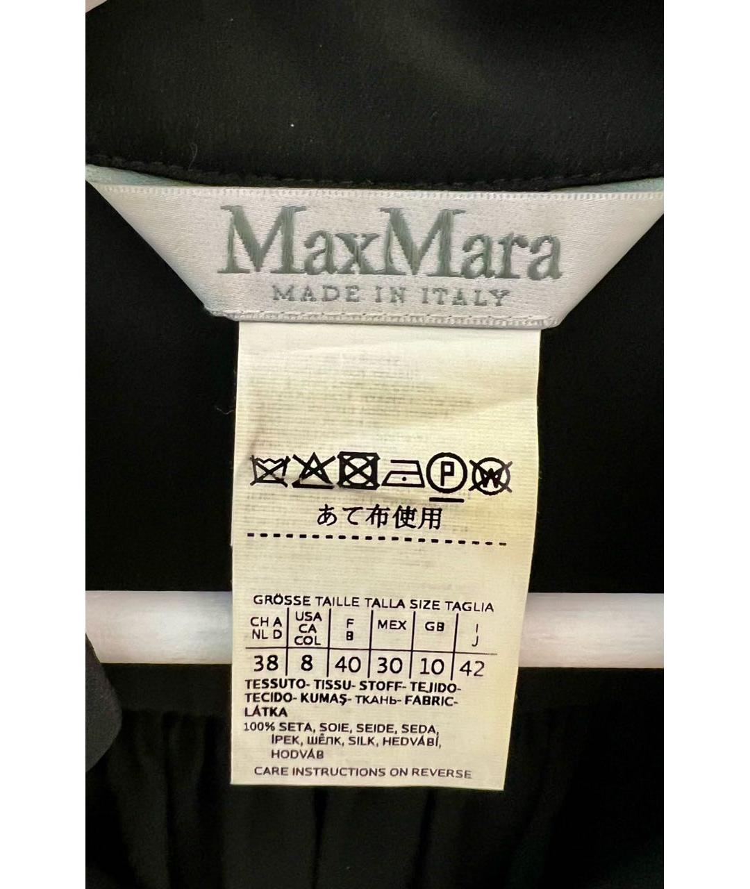 MAX MARA Черная шелковая блузы, фото 3