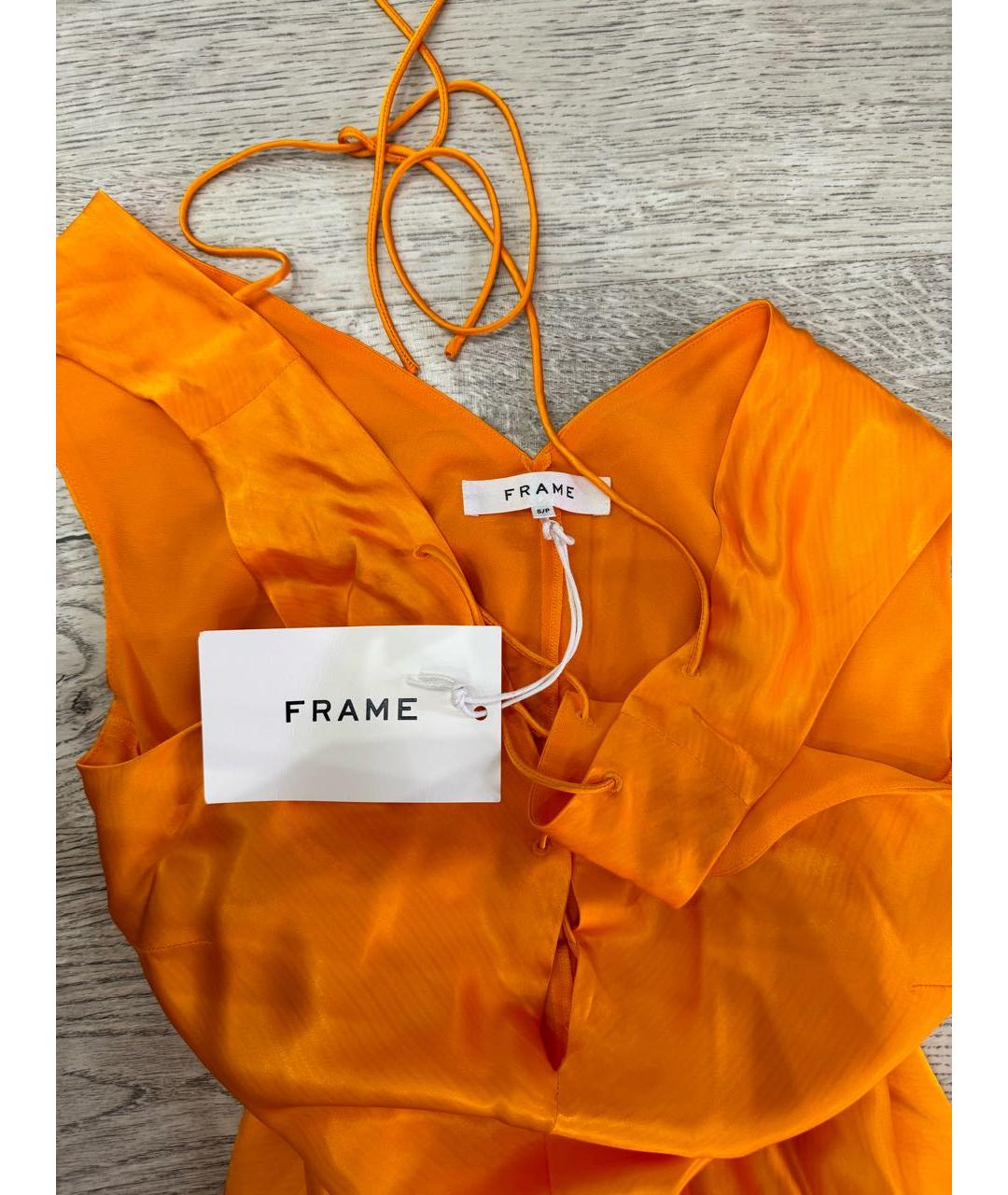 FRAME Оранжевое вискозное вечернее платье, фото 4