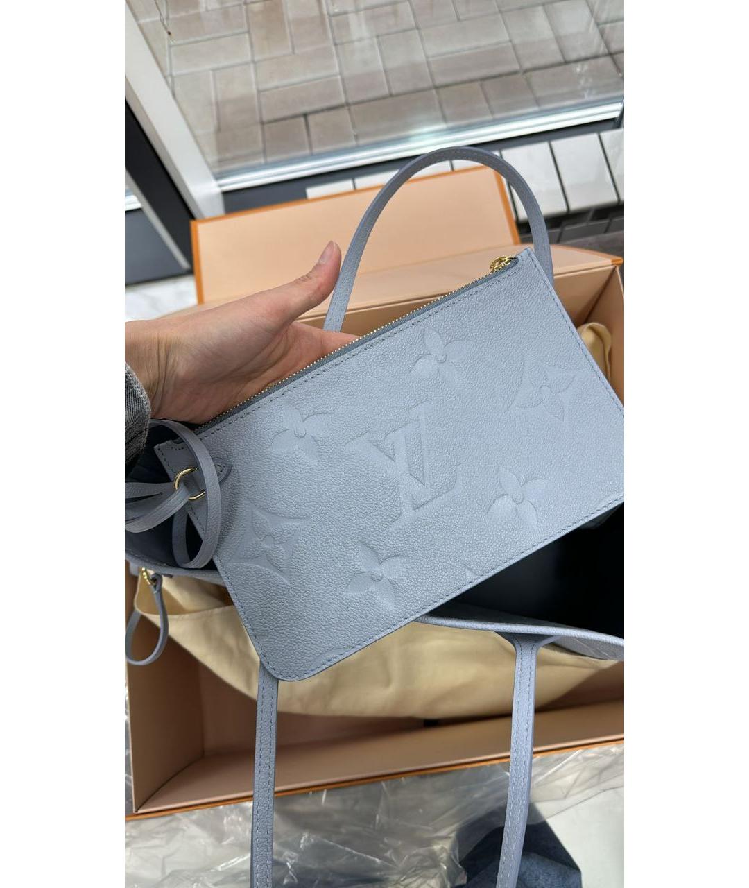 LOUIS VUITTON Бирюзовая кожаная сумка тоут, фото 2