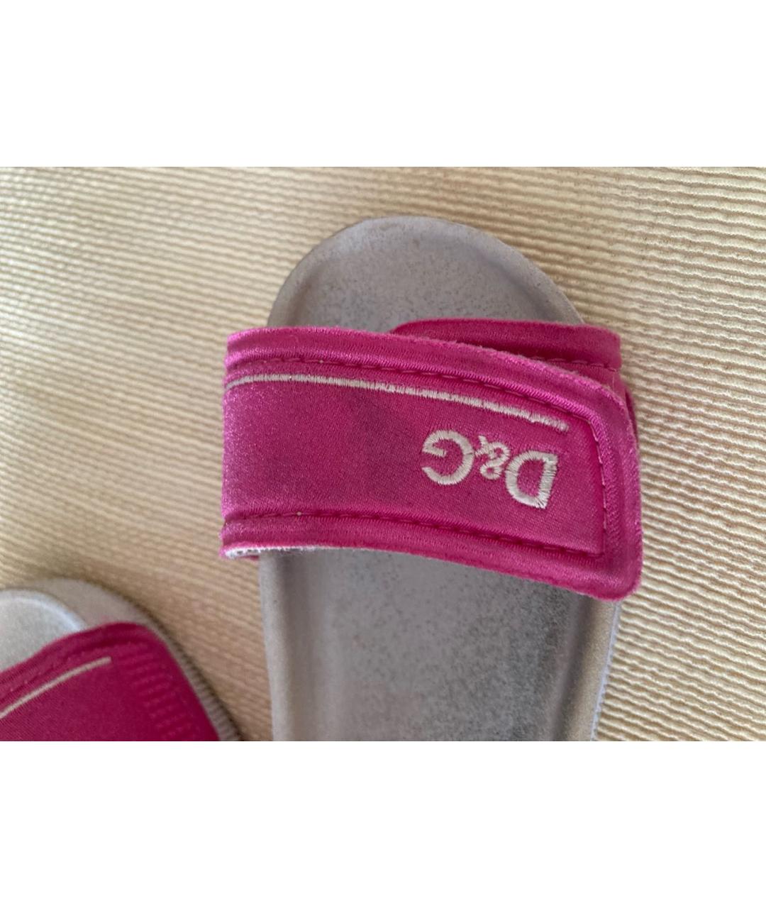 DOLCE & GABBANA KIDS Розовые синтетические сандалии и шлепанцы, фото 5