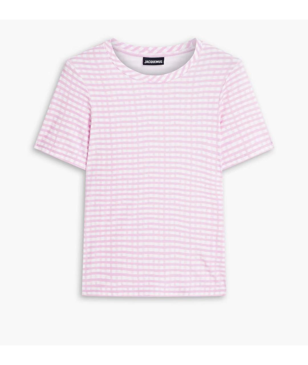JACQUEMUS Розовая вискозная футболка, фото 7