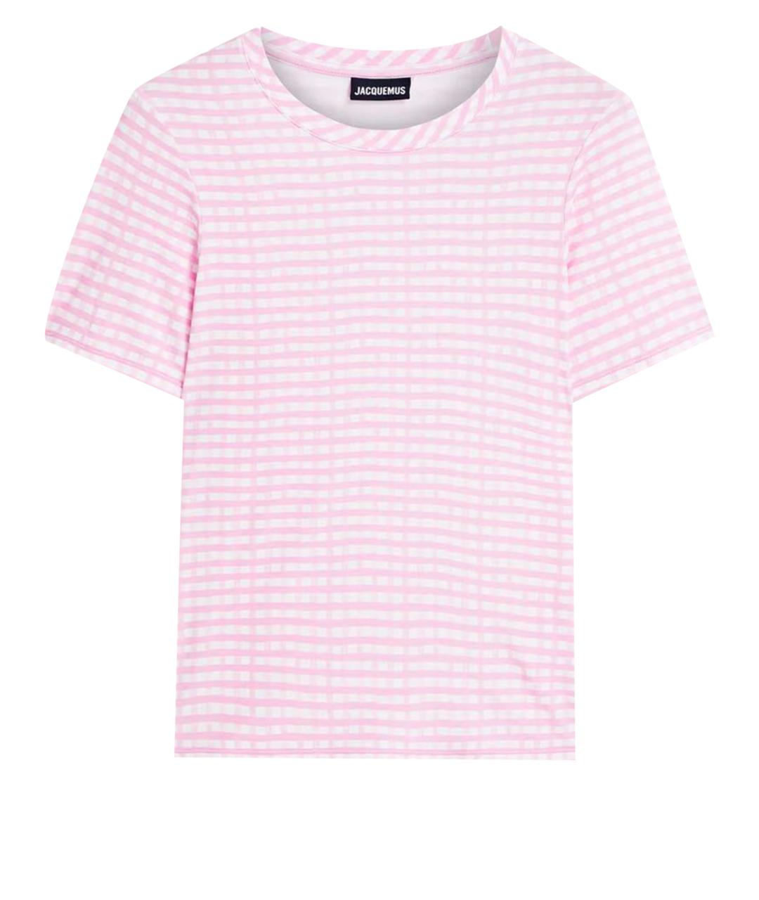 JACQUEMUS Розовая вискозная футболка, фото 1