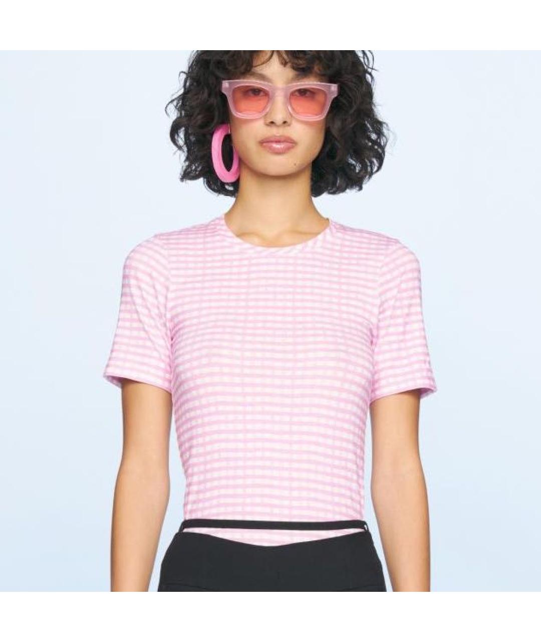 JACQUEMUS Розовая вискозная футболка, фото 2