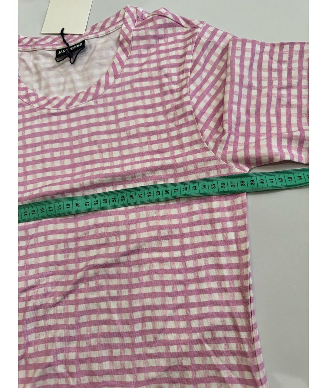 JACQUEMUS Розовая вискозная футболка, фото 6