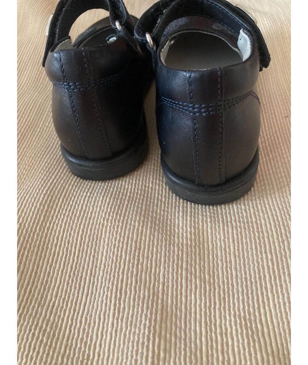 BLUMARINE BABY Темно-синие кожаные туфли, фото 4