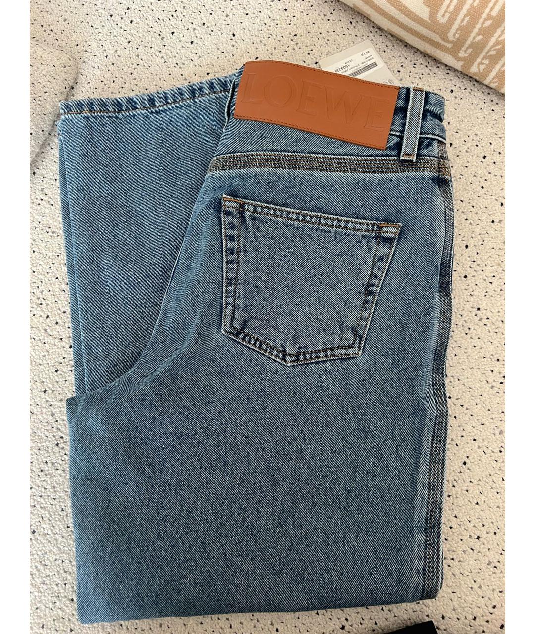 LOEWE Голубые хлопковые прямые джинсы, фото 3