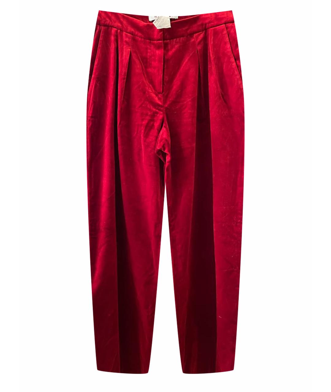 MAX MARA Бордовые бархатные брюки широкие, фото 1