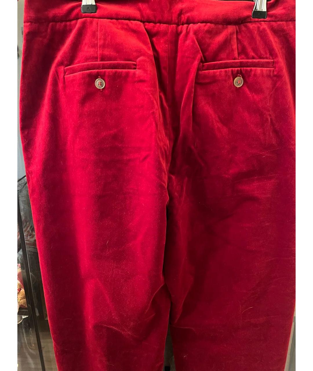MAX MARA Бордовые бархатные брюки широкие, фото 4