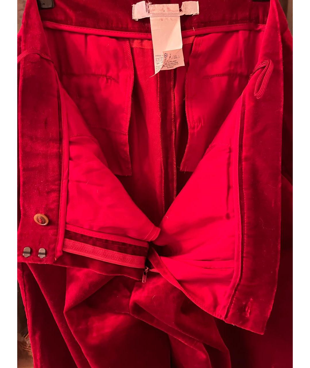 MAX MARA Бордовые бархатные брюки широкие, фото 3
