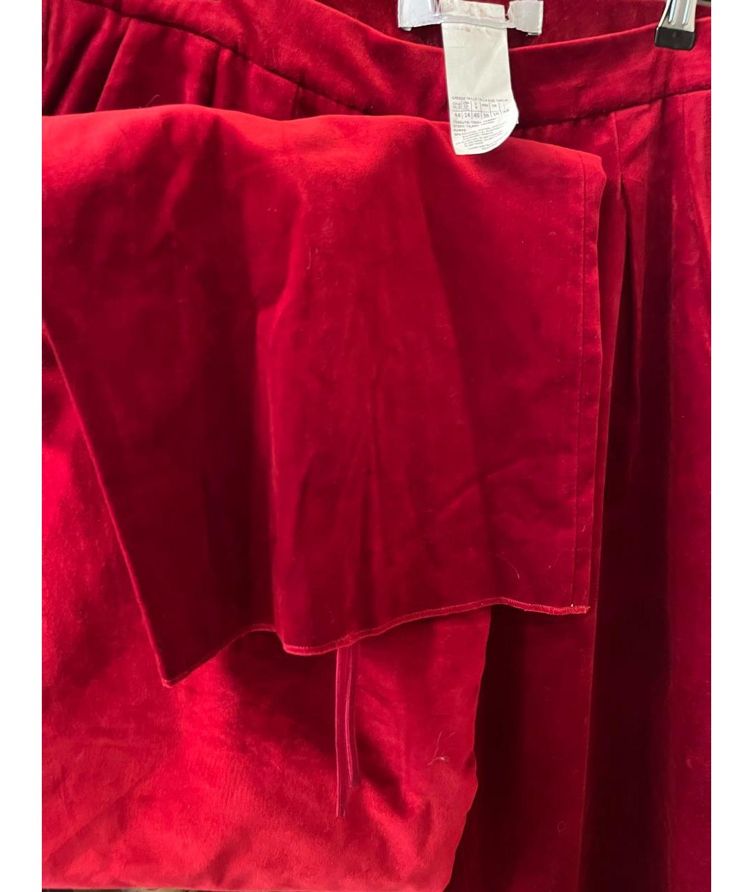 MAX MARA Бордовые бархатные брюки широкие, фото 6